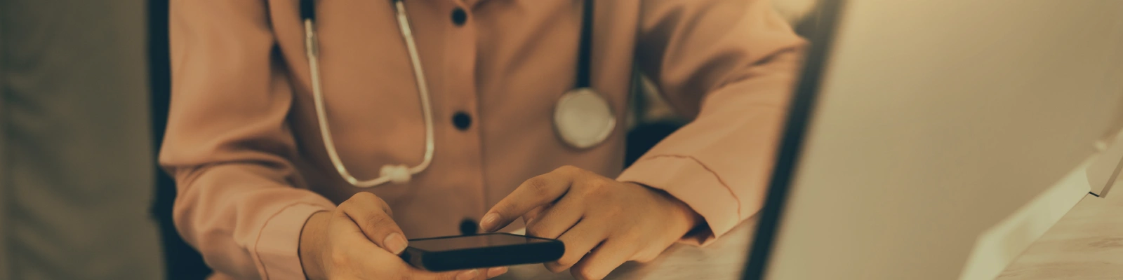 doctor using a mobile phone